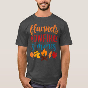 Camiseta Roupa de outono, Flannels Bonfire Smores, outono