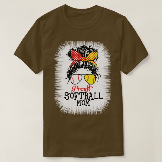 Camiseta Roupa de pão de cabelos bagos da mãe de softball o (Frente do Design)