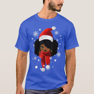 Camiseta Roupa de Papai noel de Natal para  africano negro
