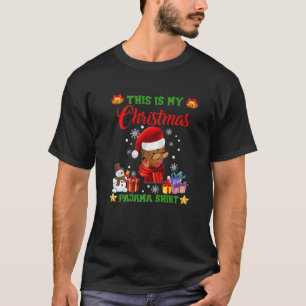 Camiseta Roupa de Papai noel de Natal para  africano negro