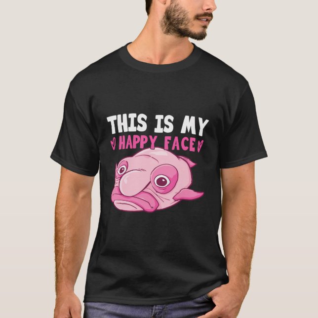 Camiseta Roupa De Peixe Escuro - Rosto De Peixe Desfocado F (Frente)