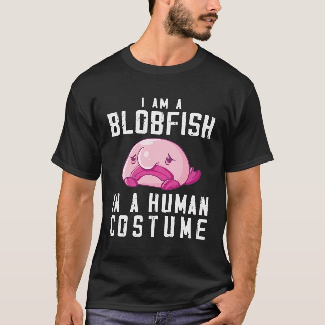 Camiseta Roupa De Peixe Escuro - Rosto De Peixe Desfocado F (Frente)