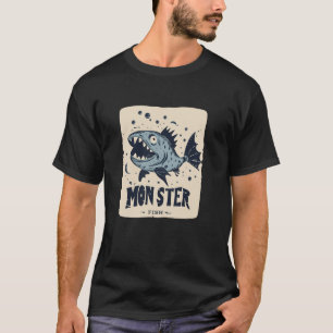 Camiseta Roupa de Peixe Monstro Divertida para Crianças Leg