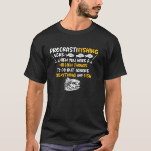 Camiseta Roupa de Pesca Engraçada para um Pescador Ávido