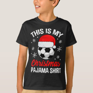 Camiseta Roupa de pijama engraçada de Natal bola de futebol