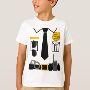 Camiseta Roupa De Polícia Para E Adultos Do Serviço De Polí