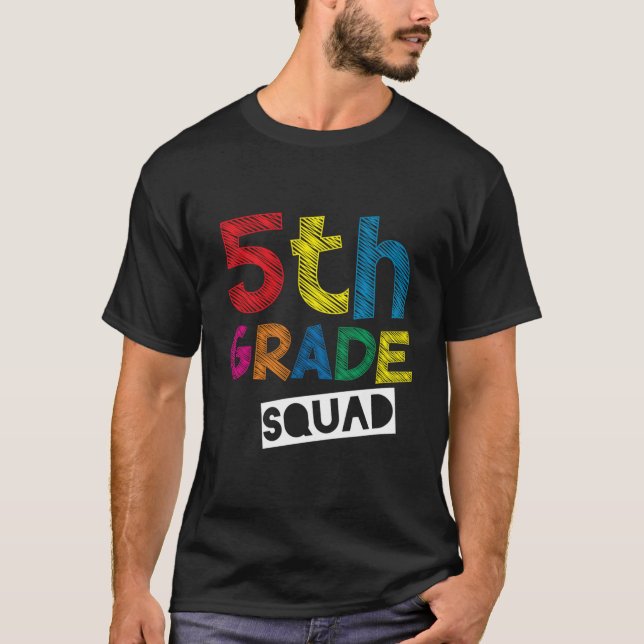 Camiseta Roupa de Professores de 5 Grau-5 - Quadrado (Frente)