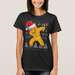 Camiseta Roupa de Sweater Feia de Natal, Gin Dabbing Cookie