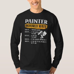 Camiseta Roupa De Taxa Horária De Pincel Para Pintores 1