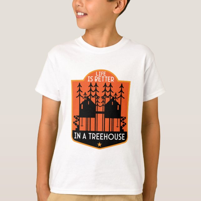 Camiseta Roupa De Treehouse E Decoração (Frente)