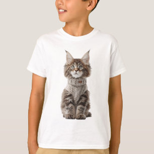 Camiseta Roupa de Tricô de Gatinho Maine Coon Aconchegante