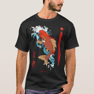 Camiseta roupa de vida de peixe koi no peixe japonês koi su