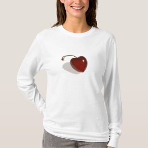 Camiseta Roupa do coração da cereja