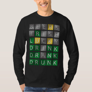 Camiseta Roupa do Dia de São Patrício Adultos Palavras Cruz