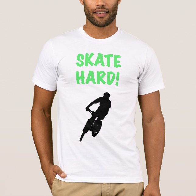 Camiseta roupa do Duro do skate no esquema de cores MK (Frente)