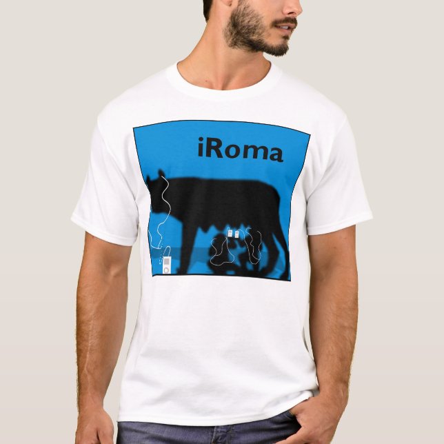 Camiseta roupa do iRoma (azul) (Frente)