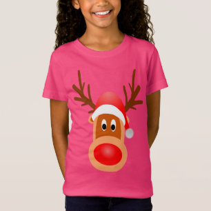 Camiseta Roupa do t-shirt do miúdo do papai noel de Rudolp