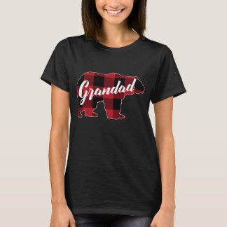 Camiseta Roupa do Urso de Búfalo Vermelho Engraçado, Avô Pa