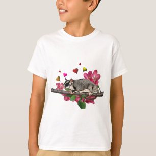 Camiseta Roupa dos corações e das flores do planador do