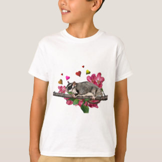Camiseta Roupa dos corações e das flores do planador do
