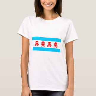 Camiseta Roupa dos crânios da bandeira de Chicago