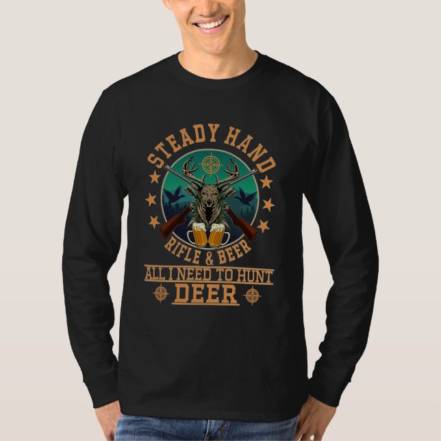 CAMISETA ROUPA E CERVEJA DE MÃO ESTACIONADA (Frente)