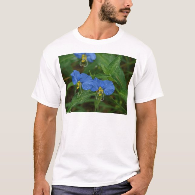 Camiseta Roupa e presentes de flor azul asiático WIldflower (Frente)
