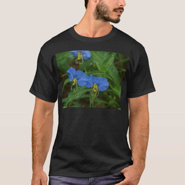 Camiseta Roupa e presentes de flor azul asiático WIldflower (Frente)