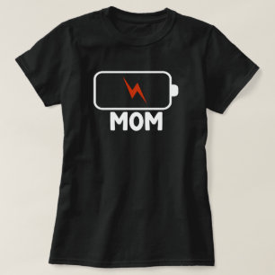 Camiseta Roupa engraçada da mamãe com bateria vazia para mu