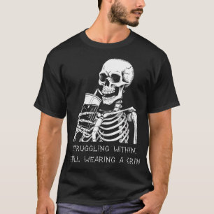 Camiseta Roupa engraçada de esqueleto preguiçoso para homen