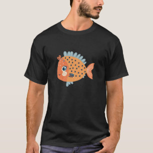 Camiseta Roupa engraçada de peixe-balão para meninos e meni