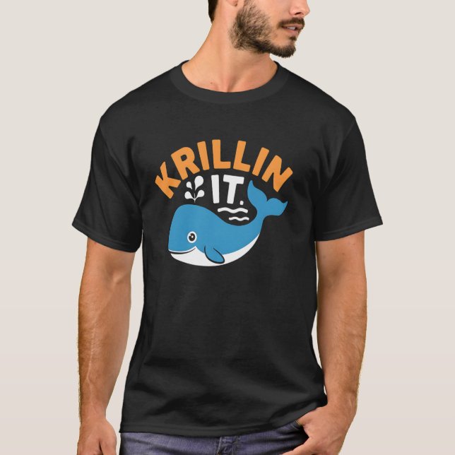 Camiseta Roupa engraçada de pun com baleia Krillin para ama (Frente)