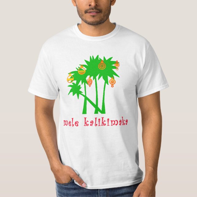 Camiseta Roupa havaiano do Natal de Mele Kalikimaka (Frente)