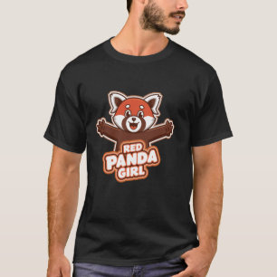 Camiseta Roupa Infantil Menina Panda Vermelho Jovens Crianç