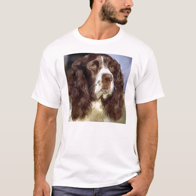 Camiseta Roupa Inglês Springer Spaniel Art Gifts (Frente)