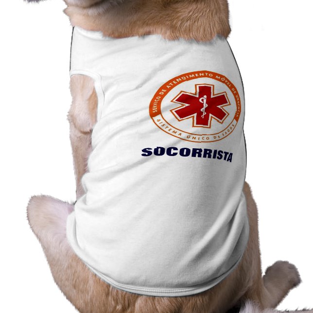 Camiseta Roupa para cão Socorrista SAMU (Verso)