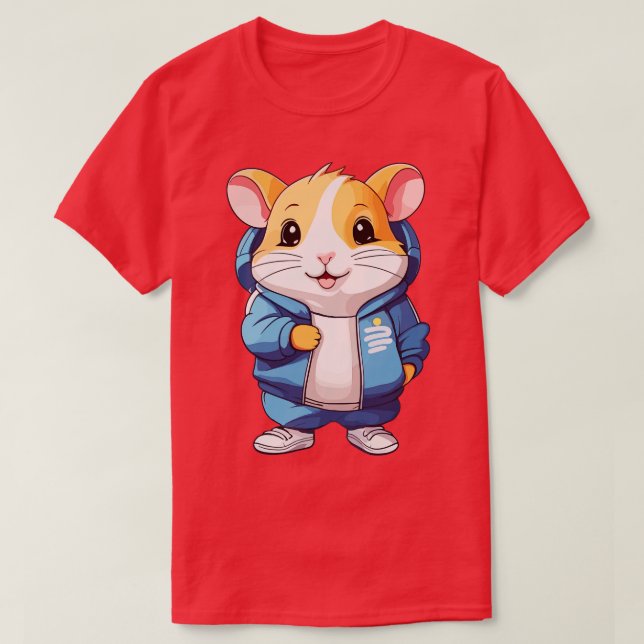 Camiseta roupa para vestir hamster e tênis (Frente do Design)