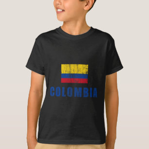 Camiseta Roupa Pequena Colombiana de Desenho da Colômbia