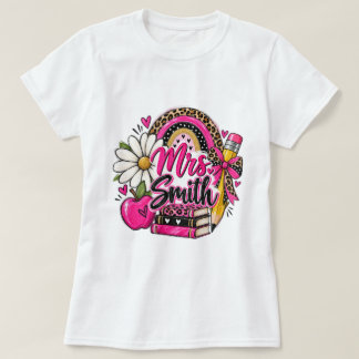 Camiseta Roupa Personalizada para Professores com Nome Leop