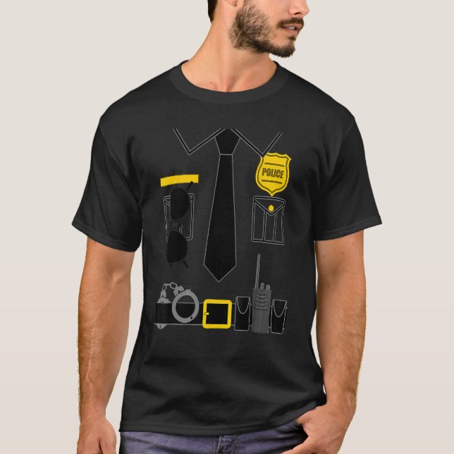 Camiseta Roupa Policial Para Crianças E Adultos Polícia De  (Frente)