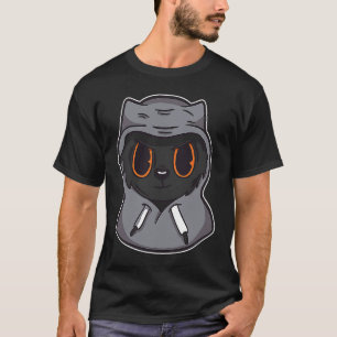 Camiseta Roupa Preta de Bombaim para Gatos Blackcat Gato