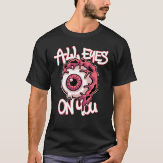 Camiseta roupa urbana de olho assustador