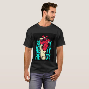 Camiseta Roupa vermelha e azul de coração