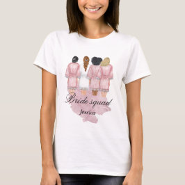 Camiseta roupão de casamento da equipe da noiva monograma r