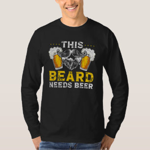 Camiseta Roupas Barba Gráfica Esta Barba Precisa Cerveja