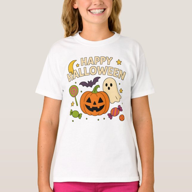 Camiseta Roupas bonitas de Halloween para todas as idades (Frente)