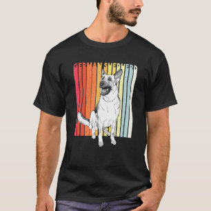 Camiseta Roupas Coloridas Vintage de Pastor Alemão Masculin