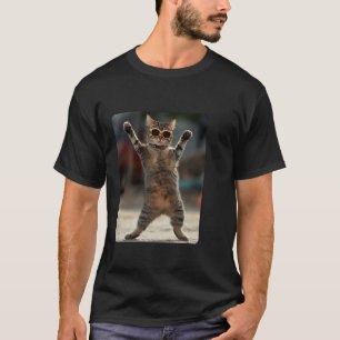 Camiseta Roupas Com Gato Nela IA Gato com Óculos de Sol Dan