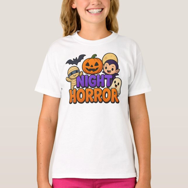 Camiseta Roupas Cuecas de Horror Noturno das Bruxas Unisex (Frente)