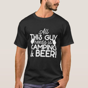 Camiseta Roupas de acampamento de cerveja para homens que b